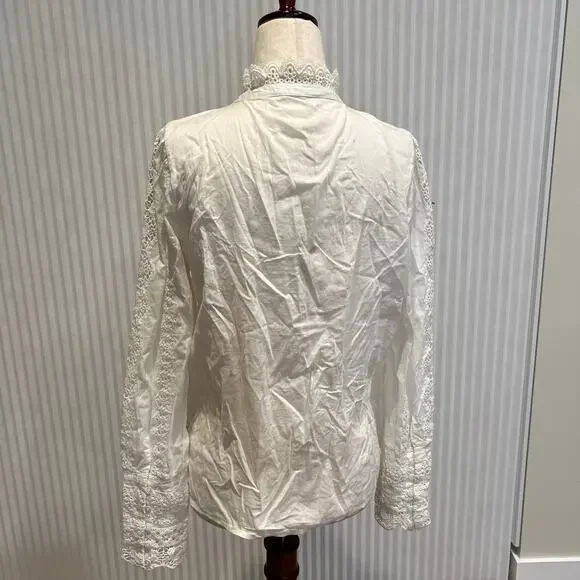 SEZANE Women's Rym Shirt Size M In Ecru - Picture 4 of 11